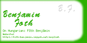 benjamin foth business card